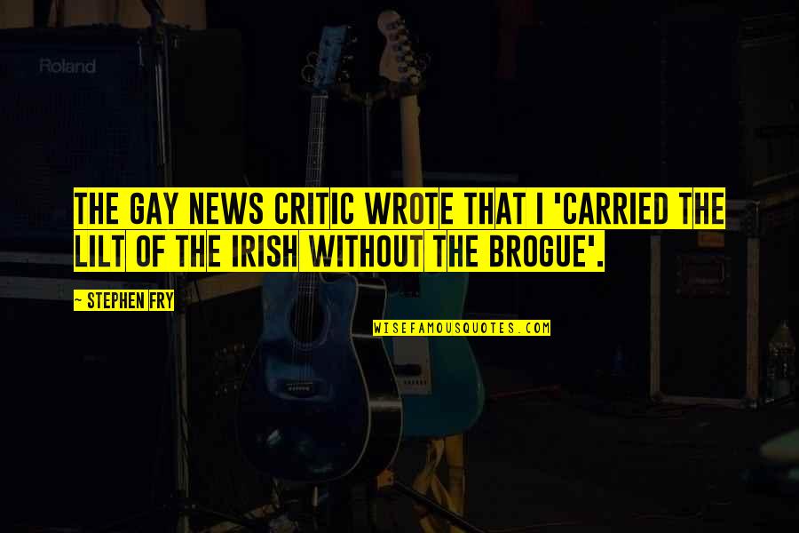 Idols In Bible Quotes By Stephen Fry: The Gay News critic wrote that I 'carried