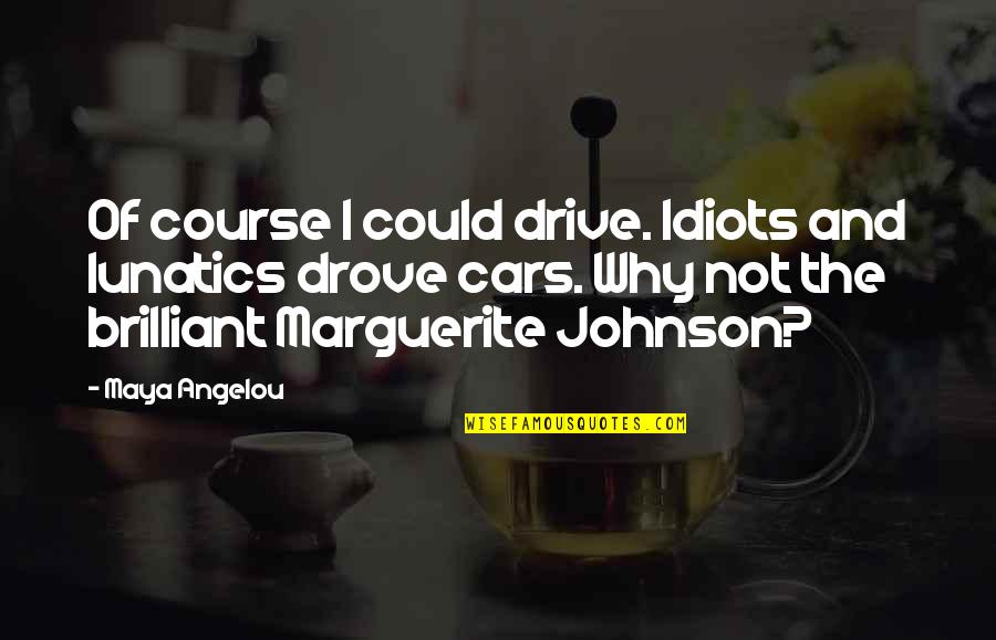 Idoya Auban Quotes By Maya Angelou: Of course I could drive. Idiots and lunatics Idoya Auban Quotes By Maya Angelou: Of course I could drive. Idiots and lunatics