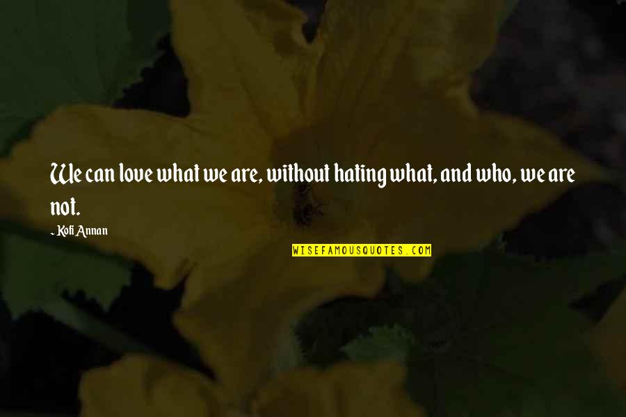 Idzik 12 Quotes By Kofi Annan: We can love what we are, without hating