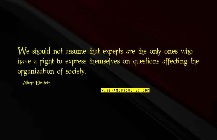 If God Brought You To It Quote Quotes By Albert Einstein: We should not assume that experts are the