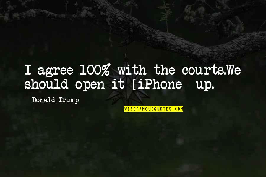 If He Doesn't Make Time For You Quotes By Donald Trump: I agree 100% with the courts.We should open