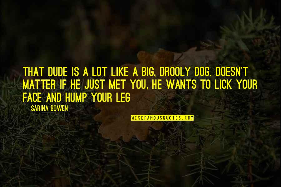 If He Wants You Quotes By Sarina Bowen: That dude is a lot like a big,