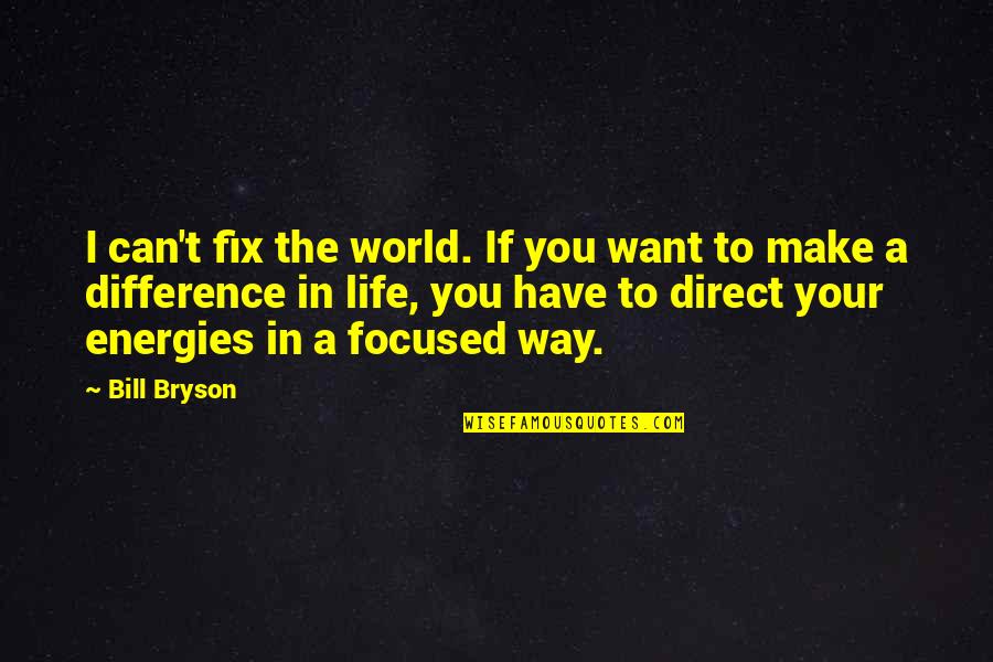 If I Can't Have You Quotes By Bill Bryson: I can't fix the world. If you want