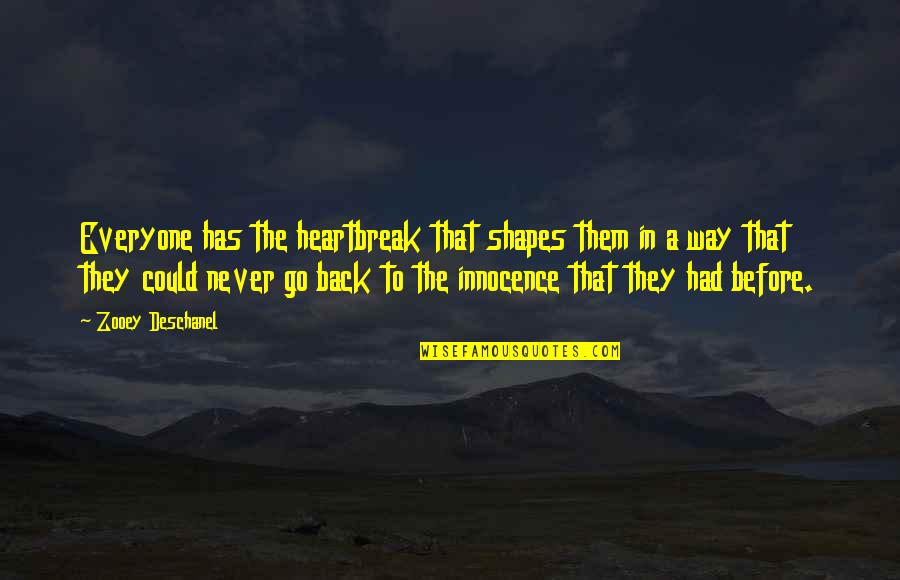 If I Could Go Back Quotes By Zooey Deschanel: Everyone has the heartbreak that shapes them in