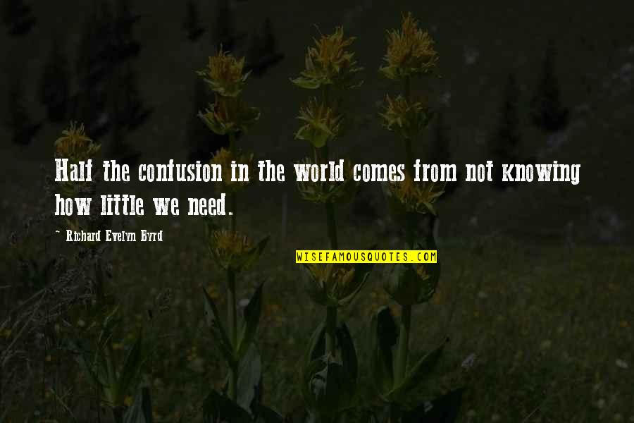 If I Die Young Lyrics Quotes By Richard Evelyn Byrd: Half the confusion in the world comes from