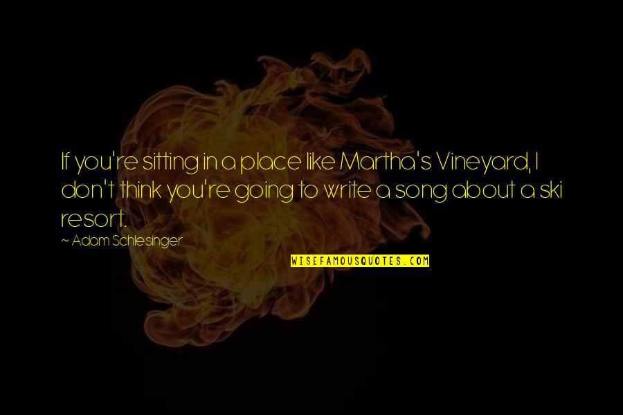 If I Don't Like You Quotes By Adam Schlesinger: If you're sitting in a place like Martha's