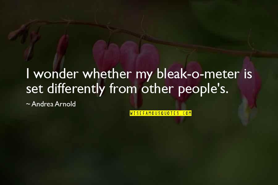 If I Don't Text You First Quotes By Andrea Arnold: I wonder whether my bleak-o-meter is set differently