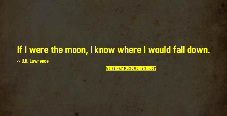 If I Fall Down Quotes By D.H. Lawrence: If I were the moon, I know where