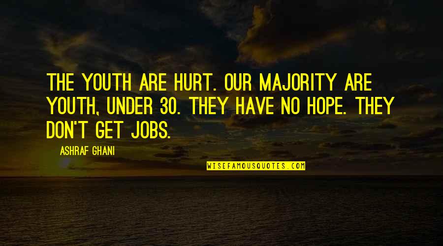 If I Get Hurt Quotes By Ashraf Ghani: The youth are hurt. Our majority are youth,