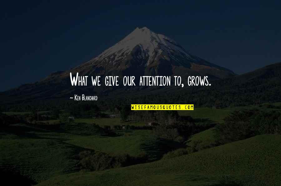 If I Give You My Attention Quotes By Ken Blanchard: What we give our attention to, grows.