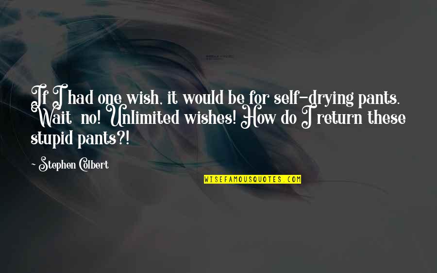 If I Had Only One Wish Quotes By Stephen Colbert: If I had one wish, it would be If I Had Only One Wish Quotes By Stephen Colbert: If I had one wish, it would be