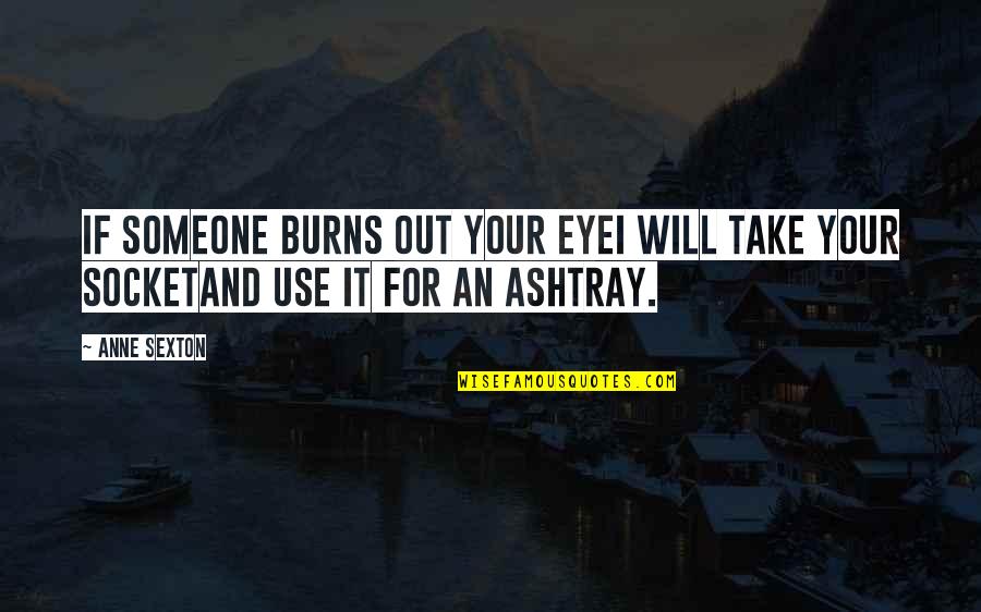 If I Love Someone Quotes By Anne Sexton: If someone burns out your eyeI will take