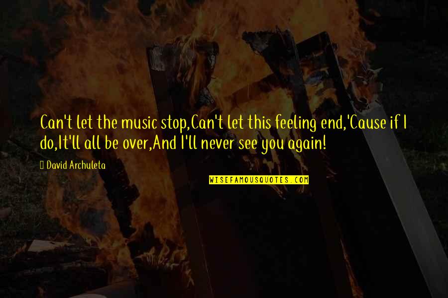 If I Never See You Again Quotes By David Archuleta: Can't let the music stop,Can't let this feeling If I Never See You Again Quotes By David Archuleta: Can't let the music stop,Can't let this feeling