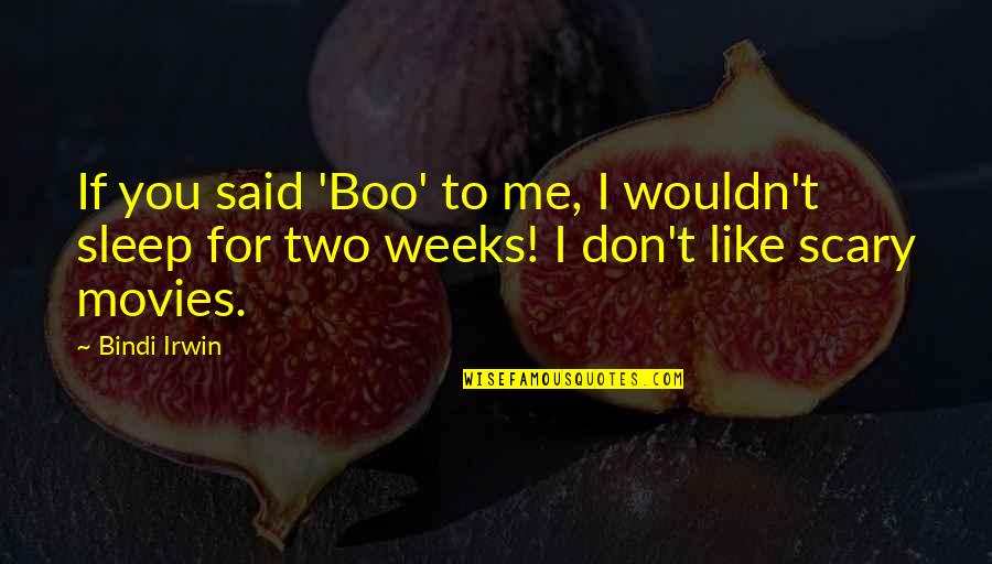 If I Said I Like You Quotes By Bindi Irwin: If you said 'Boo' to me, I wouldn't