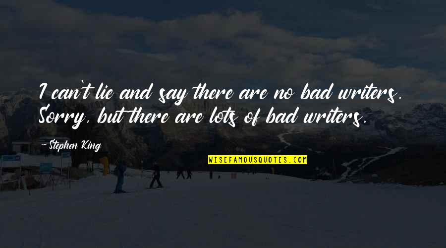 If I Say Sorry Quotes By Stephen King: I can't lie and say there are no