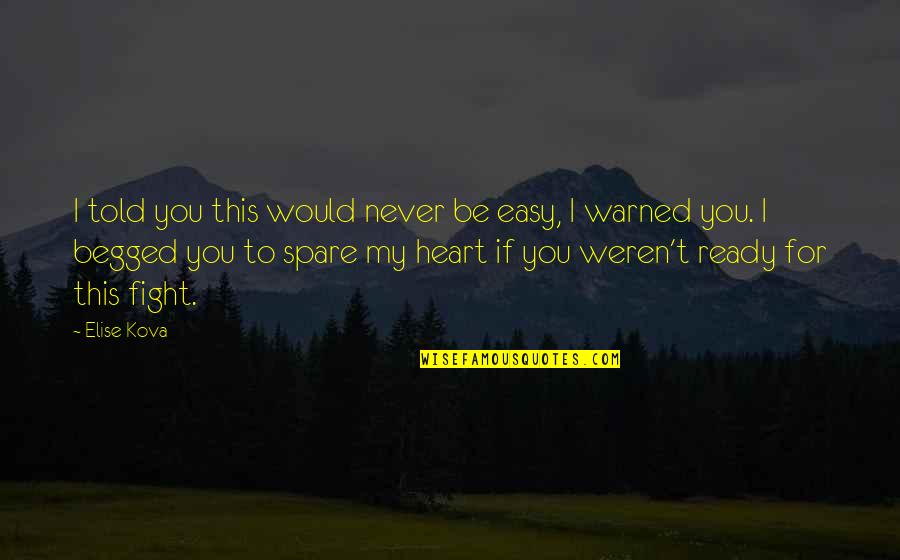 If I Told You I Love You Quotes By Elise Kova: I told you this would never be easy, If I Told You I Love You Quotes By Elise Kova: I told you this would never be easy,