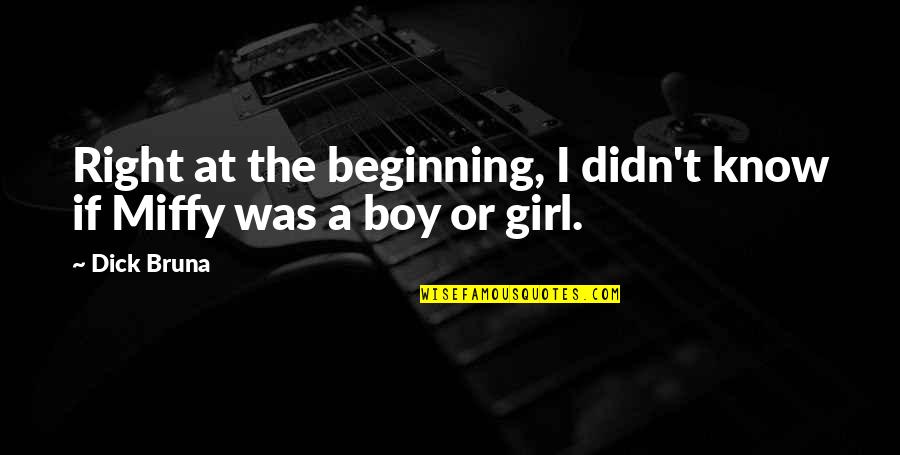 If I Was A Boy Quotes By Dick Bruna: Right at the beginning, I didn't know if