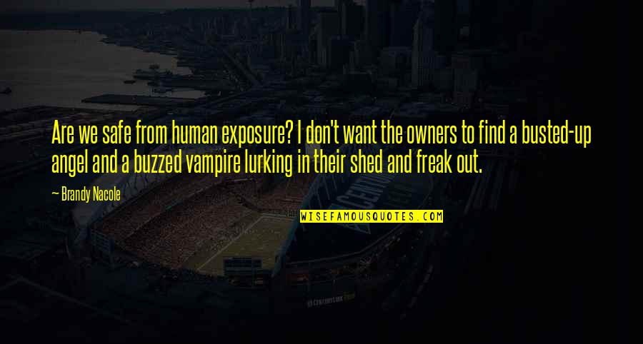 If I Was A Vampire Quotes By Brandy Nacole: Are we safe from human exposure? I don't