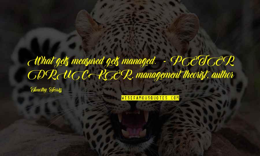 If It Is Not Measured It Is Not Managed Quotes By Timothy Ferriss: What gets measured gets managed. - PETER DRUCKER,