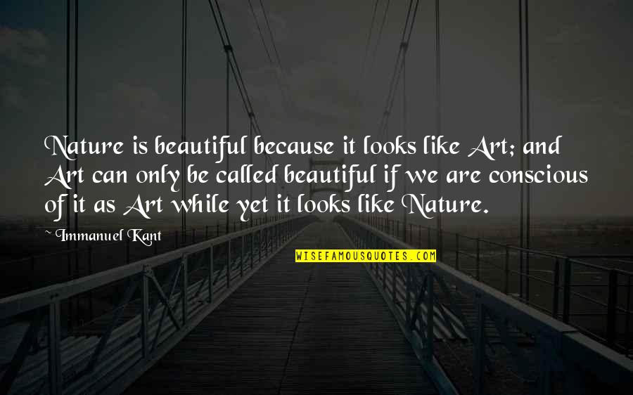 If It Looks Like Quotes By Immanuel Kant: Nature is beautiful because it looks like Art;