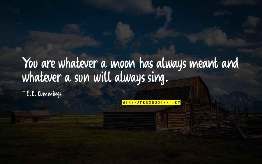 If It Meant To Be Then It Will Be Quotes By E. E. Cummings: You are whatever a moon has always meant