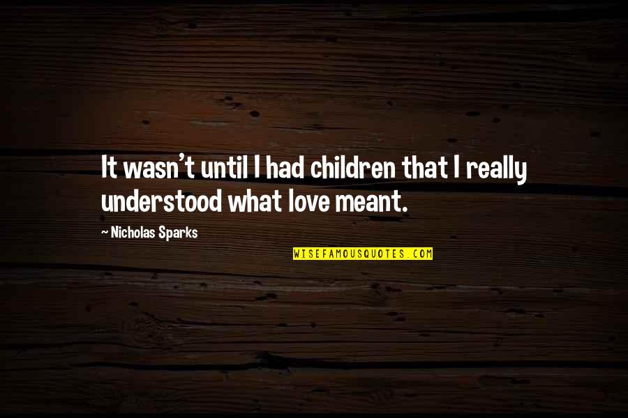 If It Wasn't For You Love Quotes By Nicholas Sparks: It wasn't until I had children that I