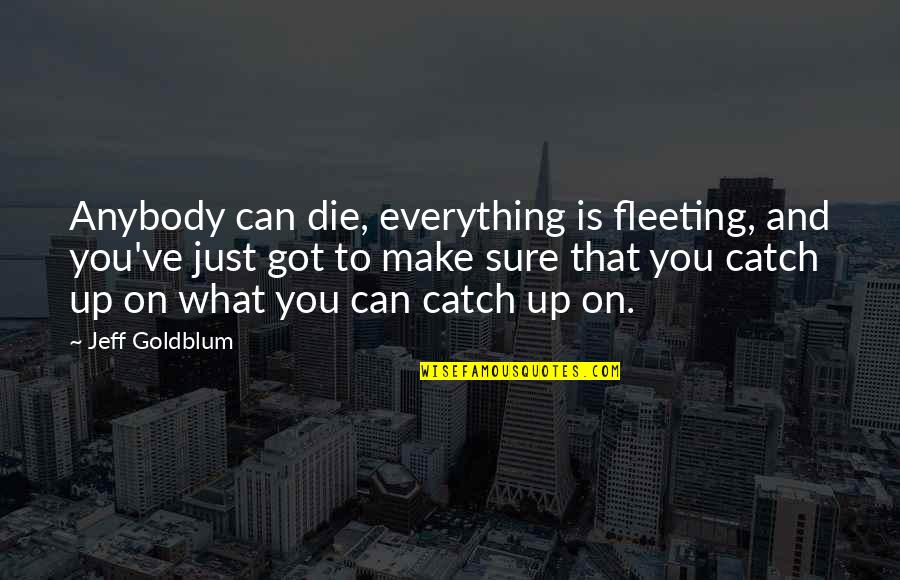 If It's Broke Don't Fix It Quotes By Jeff Goldblum: Anybody can die, everything is fleeting, and you've If It's Broke Don't Fix It Quotes By Jeff Goldblum: Anybody can die, everything is fleeting, and you've