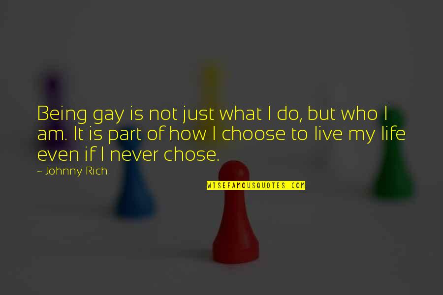 If My Life Quotes By Johnny Rich: Being gay is not just what I do,