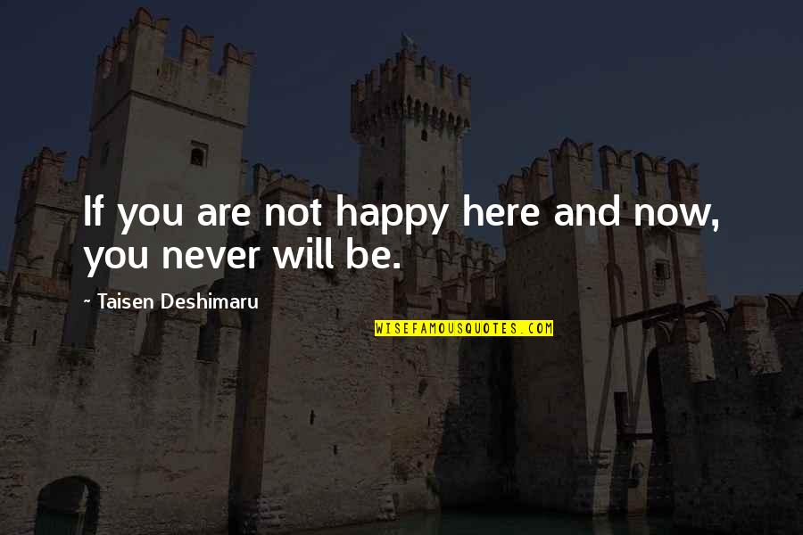 If Not Now Never Quotes By Taisen Deshimaru: If you are not happy here and now,