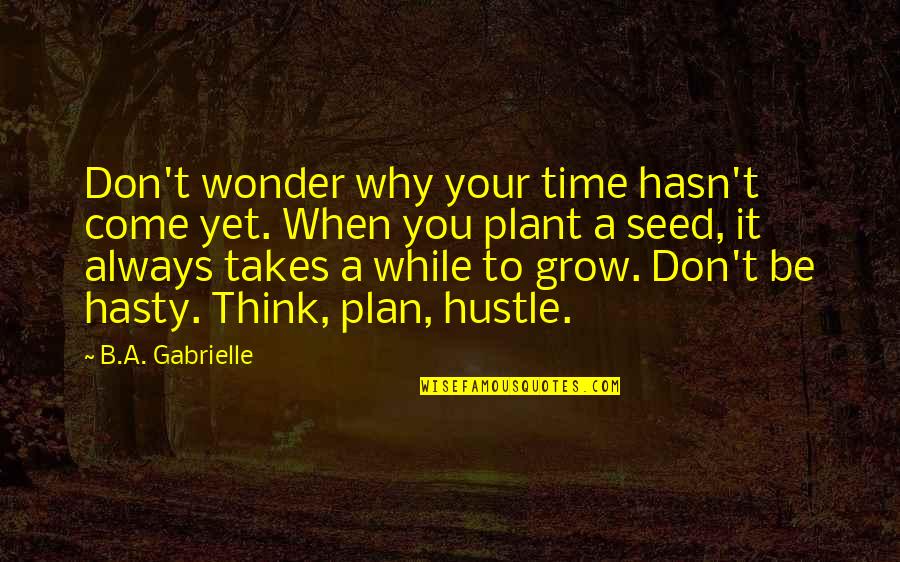 If Not Now Then When Quote Quotes By B.A. Gabrielle: Don't wonder why your time hasn't come yet. If Not Now Then When Quote Quotes By B.A. Gabrielle: Don't wonder why your time hasn't come yet.