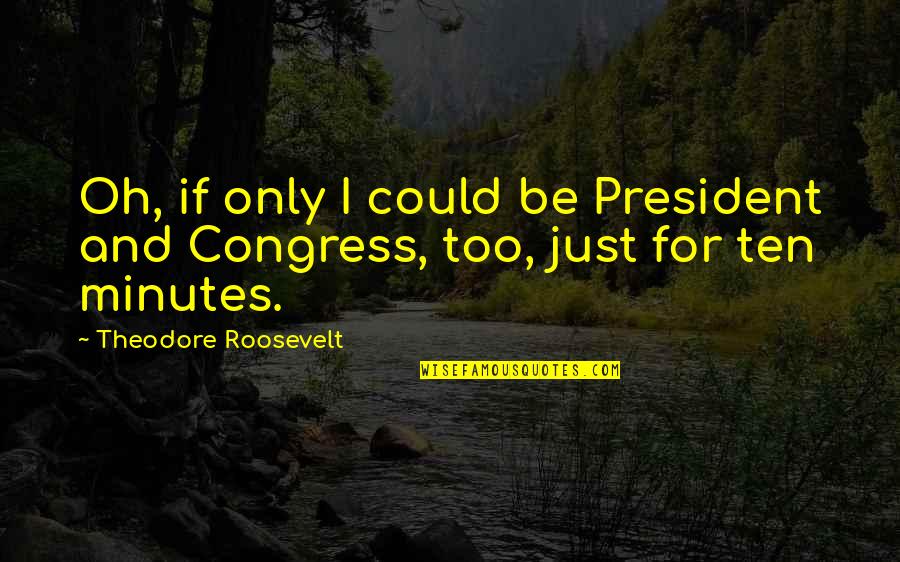 If Only I Could Quotes By Theodore Roosevelt: Oh, if only I could be President and