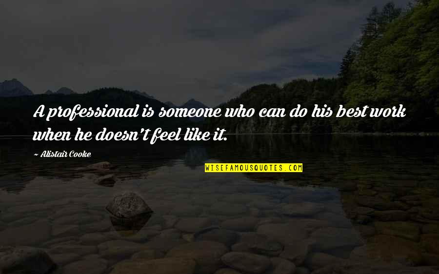 If Someone Doesn't Like You Quotes By Alistair Cooke: A professional is someone who can do his