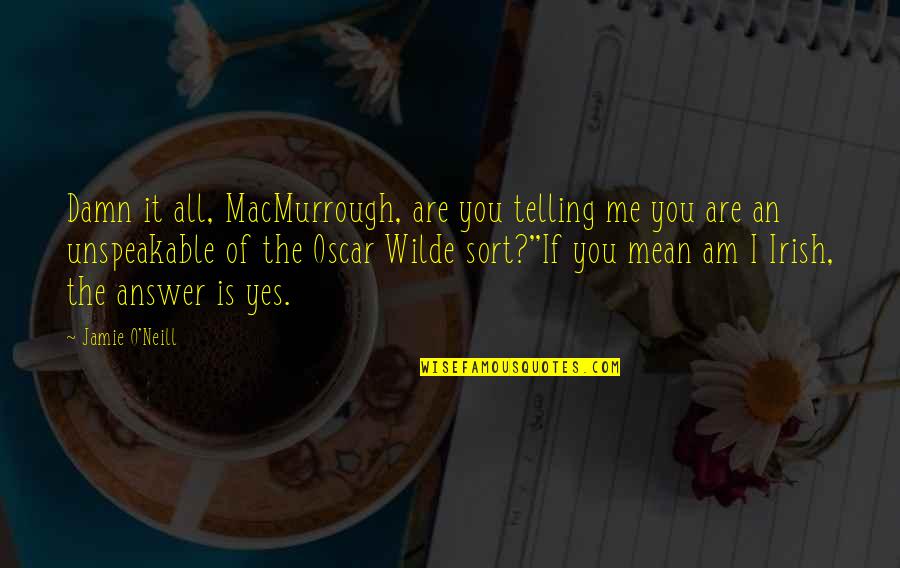 If The Answer Is Yes Quotes By Jamie O'Neill: Damn it all, MacMurrough, are you telling me