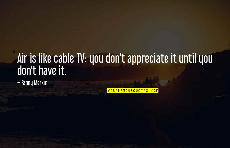 If There Ever Comes A Day Quote Quotes By Fanny Merkin: Air is like cable TV: you don't appreciate