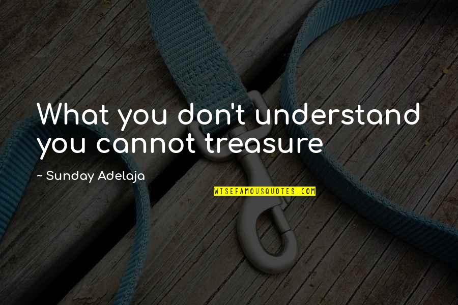 If U Dont Understand Quotes By Sunday Adelaja: What you don't understand you cannot treasure