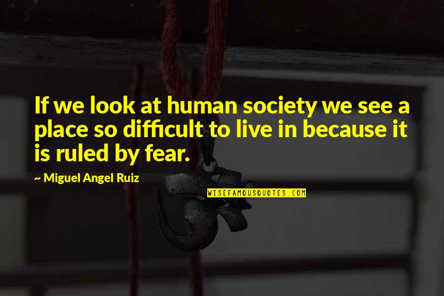 If We Live In Fear Quotes By Miguel Angel Ruiz: If we look at human society we see