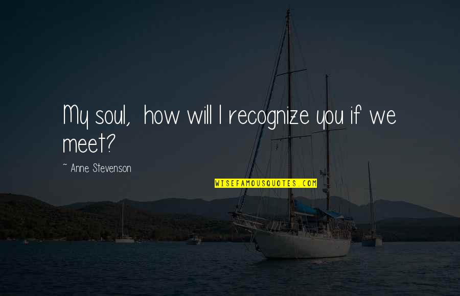 If We Meet Quotes By Anne Stevenson: My soul, how will I recognize you if