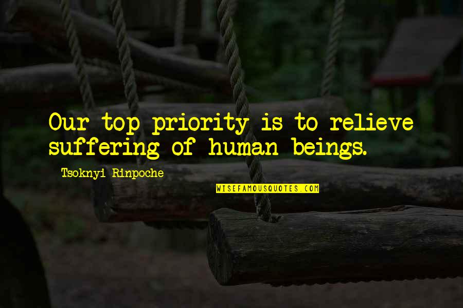 If You Are Not Priority Quotes By Tsoknyi Rinpoche: Our top priority is to relieve suffering of If You Are Not Priority Quotes By Tsoknyi Rinpoche: Our top priority is to relieve suffering of