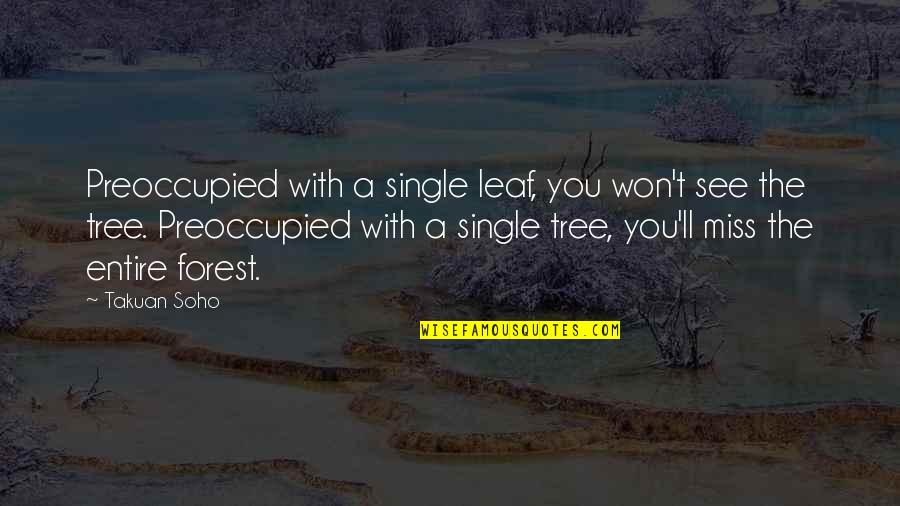 If You Are Single Quotes By Takuan Soho: Preoccupied with a single leaf, you won't see