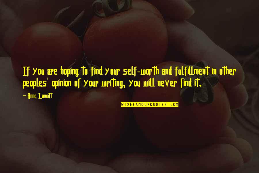 If You Are Worth It Quotes By Anne Lamott: If you are hoping to find your self-worth