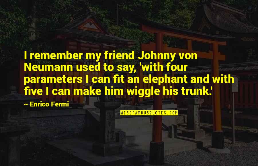 If You Can't Fit In Quotes By Enrico Fermi: I remember my friend Johnny von Neumann used