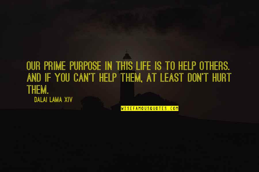 If You Can't Help Quotes By Dalai Lama XIV: Our prime purpose in this life is to