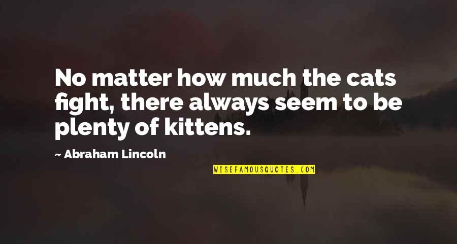 If You Cant Love Me Now Quotes By Abraham Lincoln: No matter how much the cats fight, there