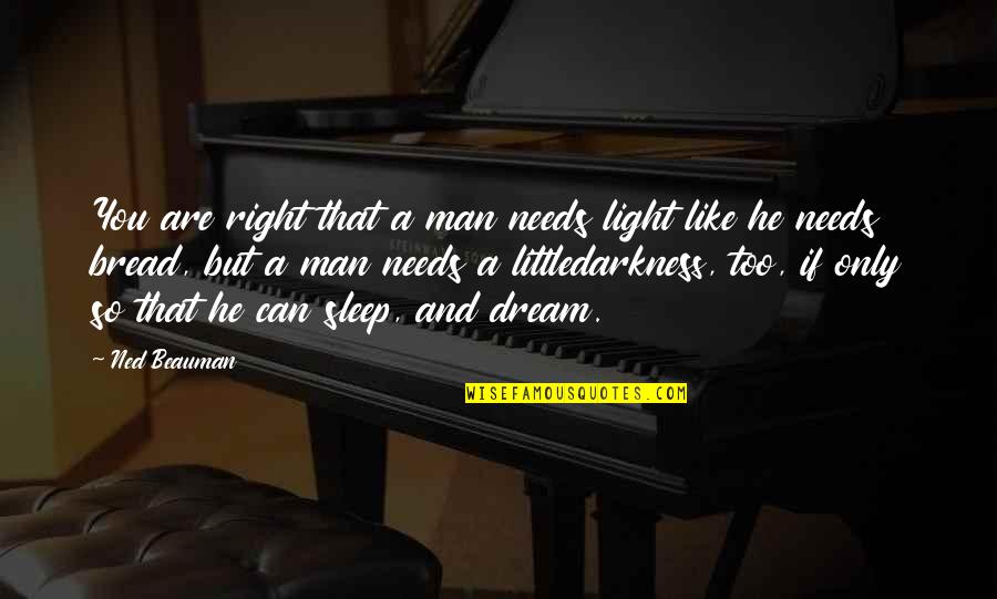 If You Can't Sleep Quotes By Ned Beauman: You are right that a man needs light