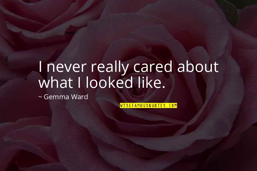 If You Cared Quotes By Gemma Ward: I never really cared about what I looked
