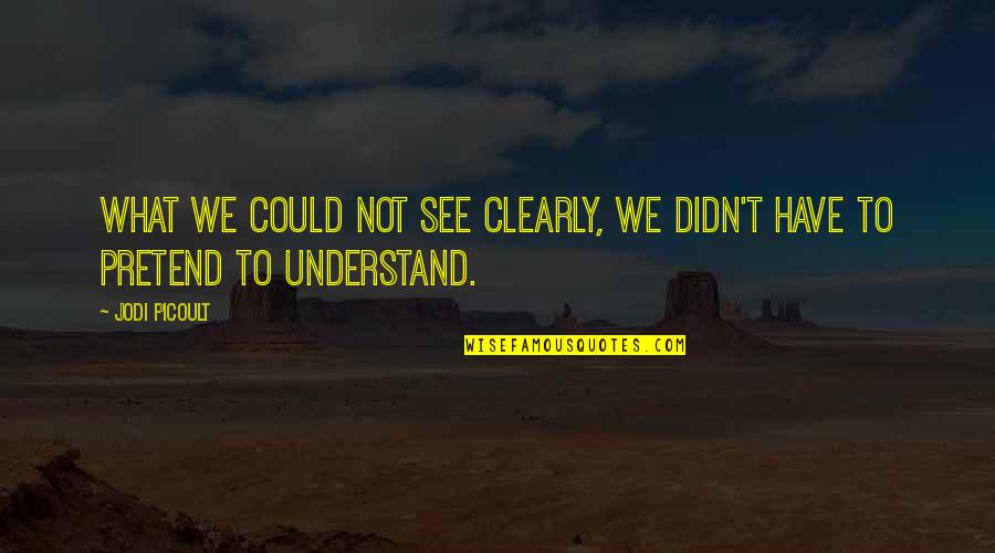 If You Could Only Understand Quotes By Jodi Picoult: What we could not see clearly, we didn't