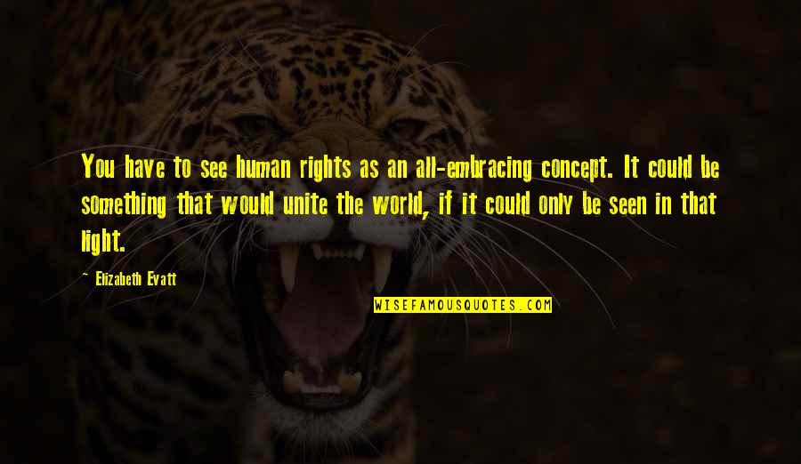 If You Could See Quotes By Elizabeth Evatt: You have to see human rights as an