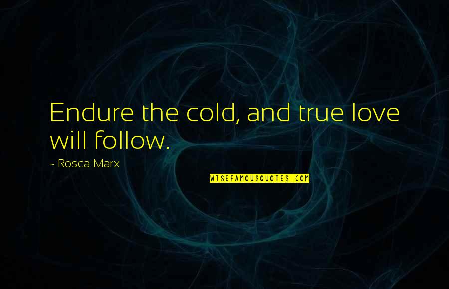 If You Could See Through My Eyes Quotes By Rosca Marx: Endure the cold, and true love will follow.