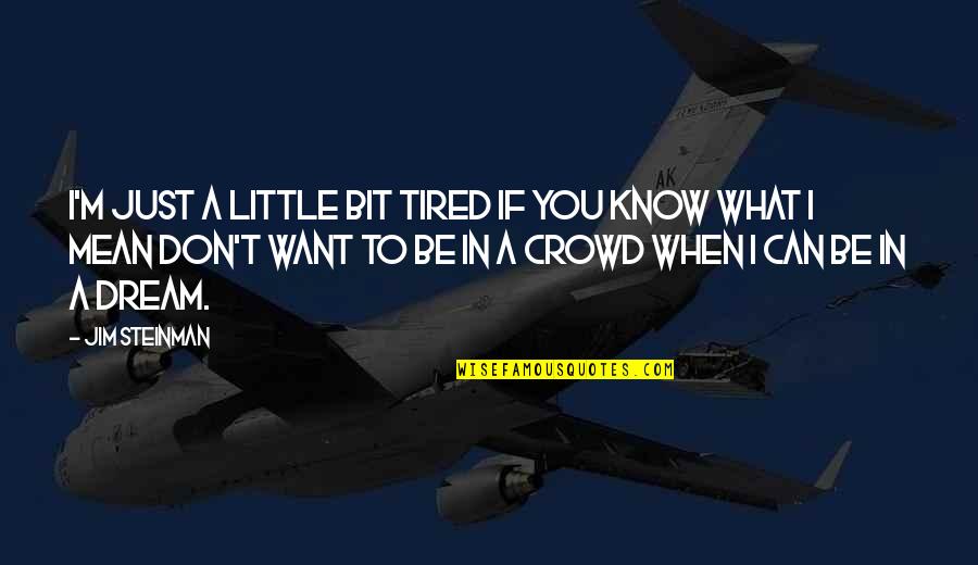 If You Don't Dream Quotes By Jim Steinman: I'm just a little bit tired If you