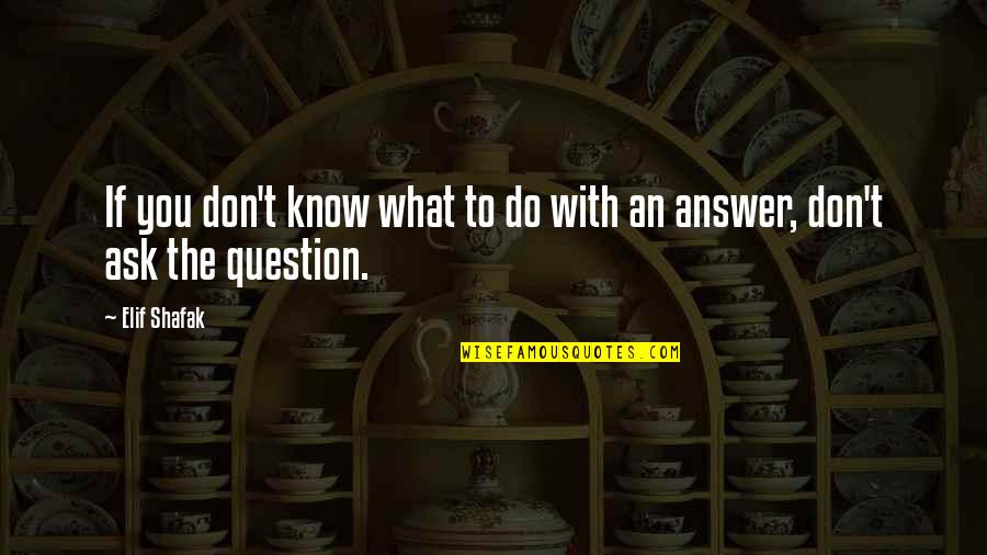 If You Don't Know Ask Quotes By Elif Shafak: If you don't know what to do with